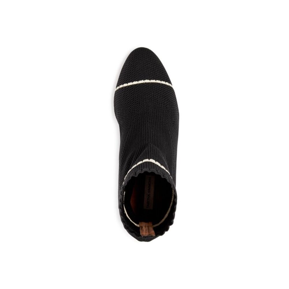 TABITHA SIMMONS Womens Black Sock Anna Almond Toe Block Heel Heeled Boots 37.5 B - Picture 4 of 4